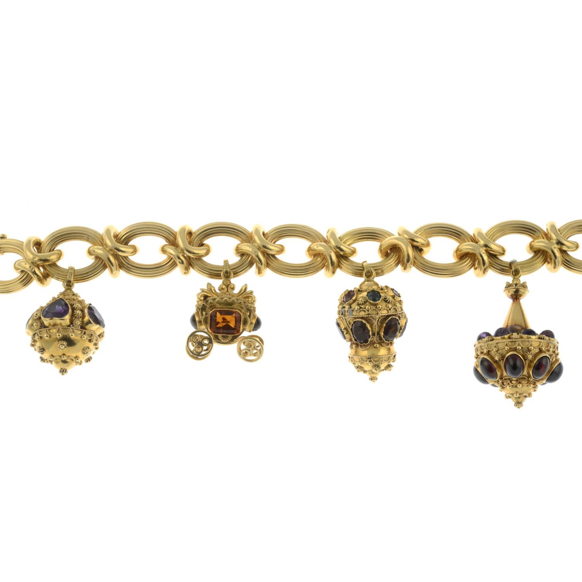 A mid 20th century 18ct gold bracelet, - Image 2 of 6