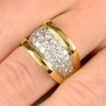 A pavé-set diamond dress ring.