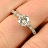 A brilliant-cut diamond single-stone ring,