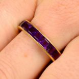 A square-shape amethyst full eternity ring.