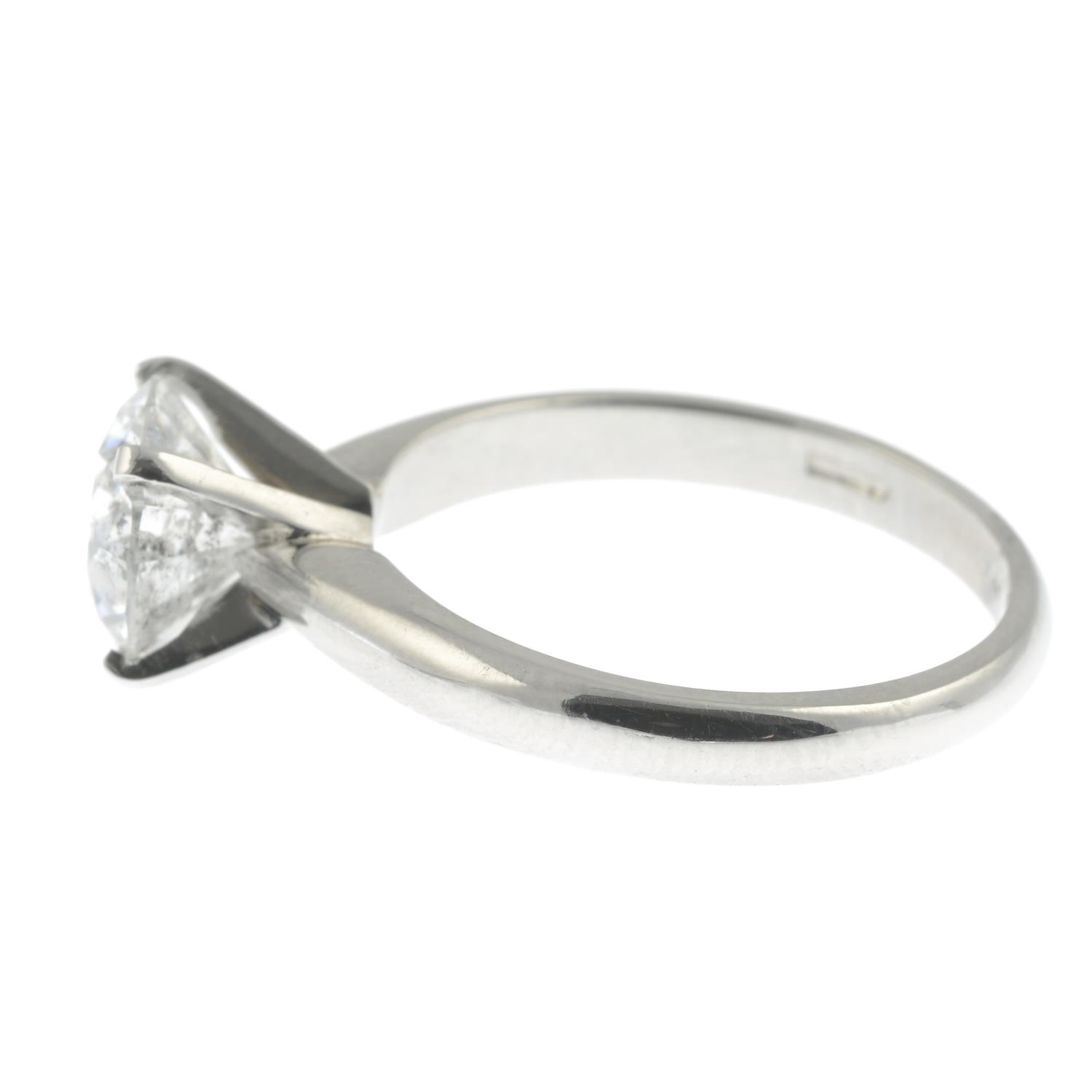 A platinum brilliant-cut diamond single-stone ring. - Image 6 of 9