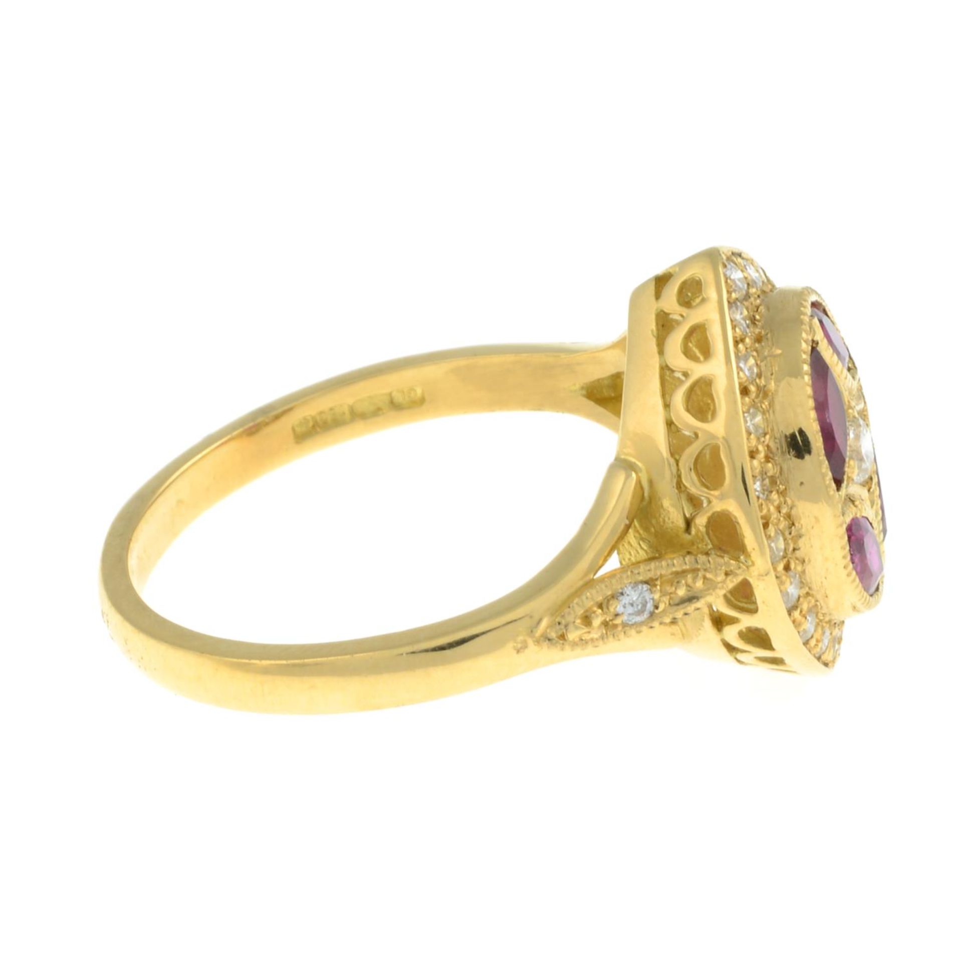 An 18ct gold ruby and diamond dress ring. - Image 7 of 8