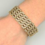 An 18ct gold diamond geometric-link bracelet.