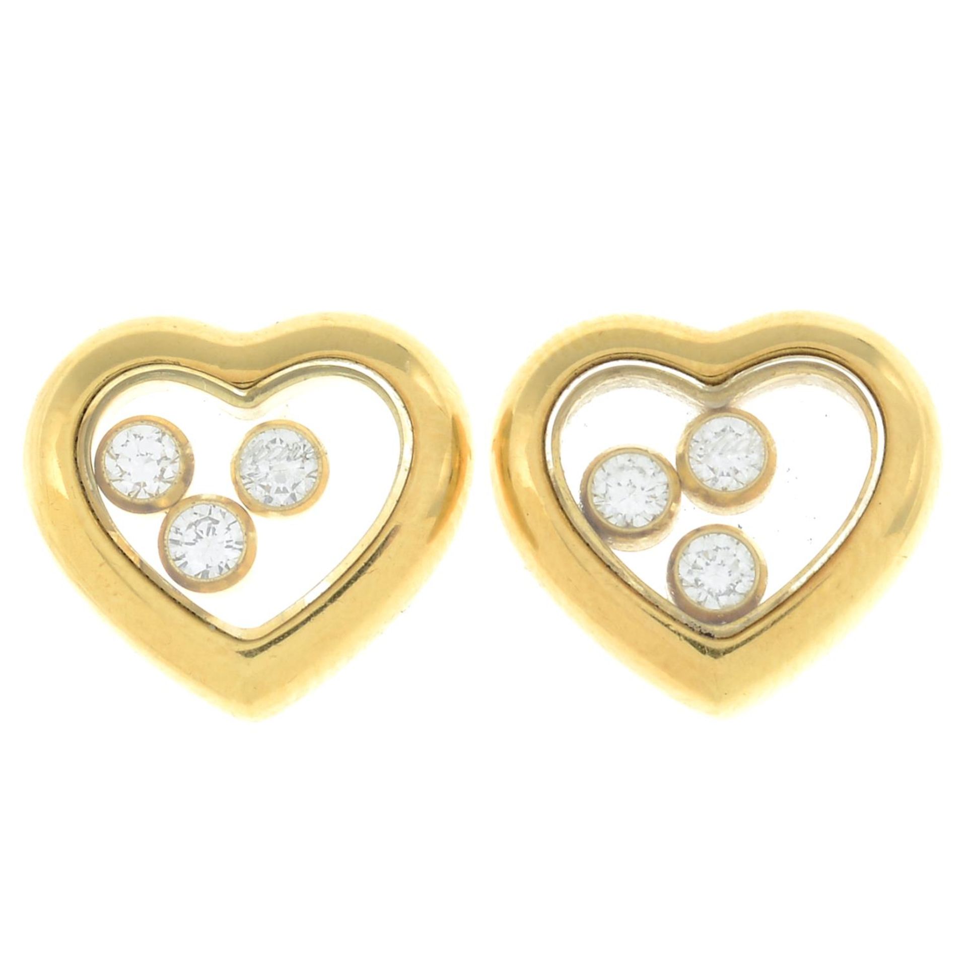 A pair of 18ct gold 'Happy Diamonds' earrings, - Image 3 of 6