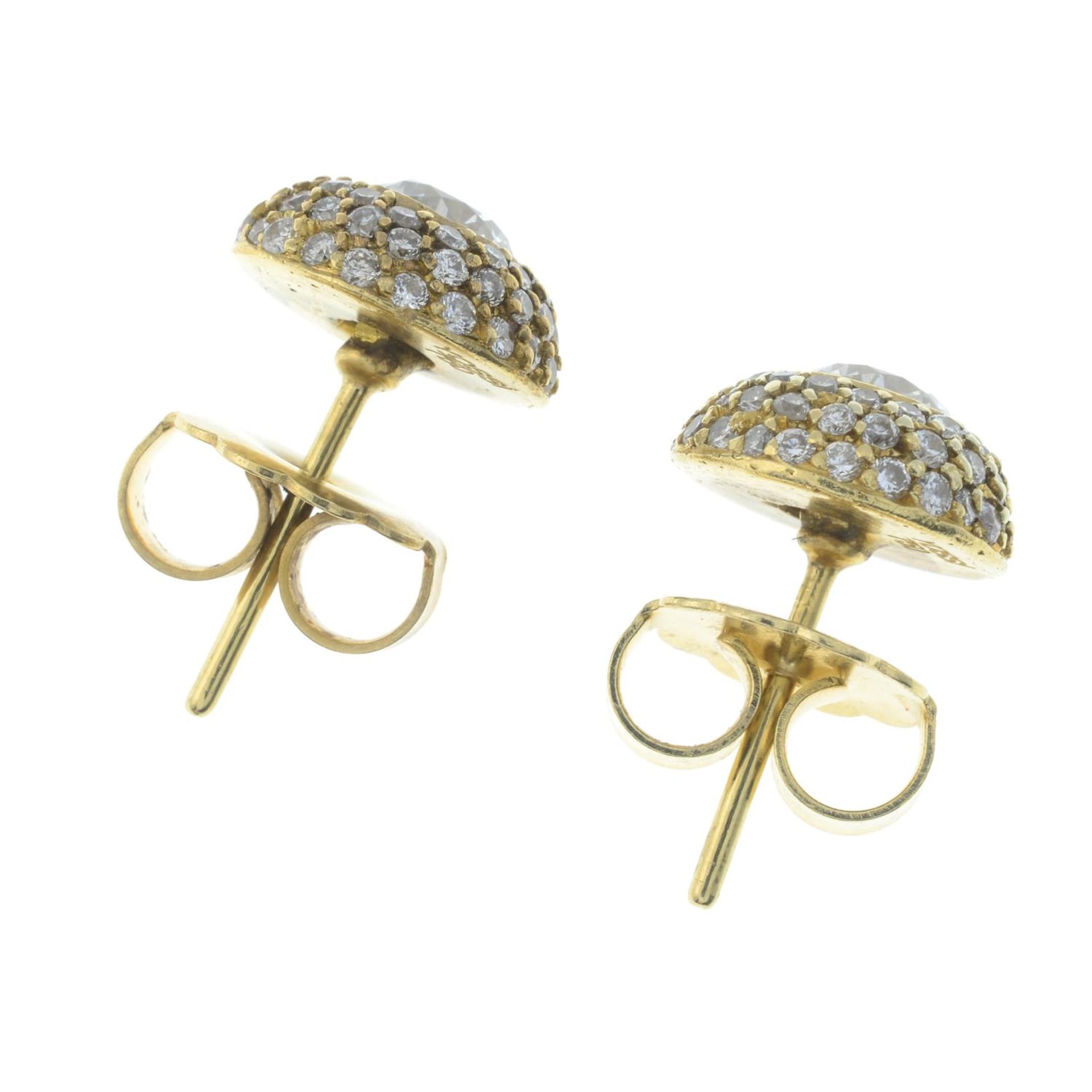 A pair of brilliant-cut diamond stud earrings, - Image 4 of 5