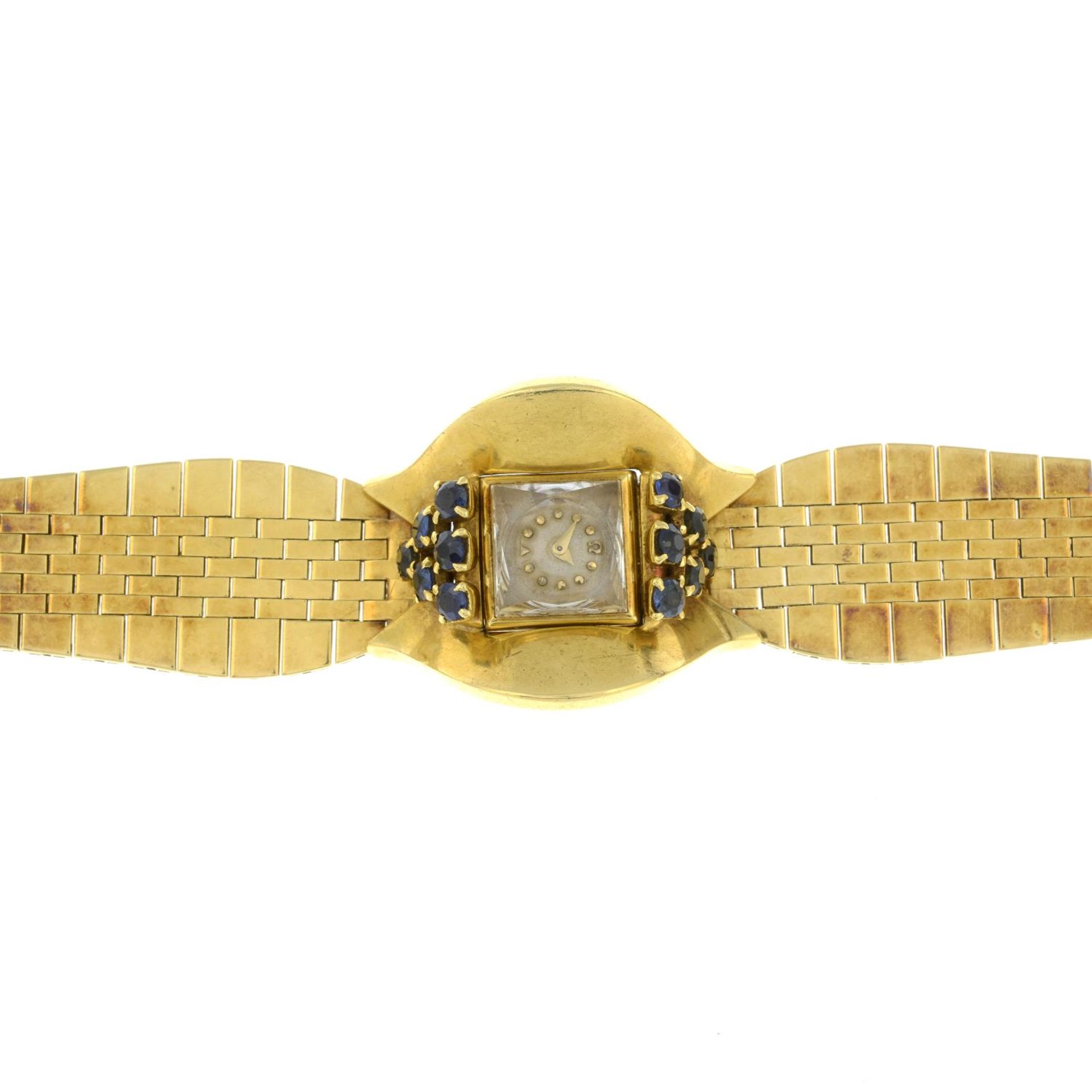 A 1950s 18ct gold wristwatch, - Bild 4 aus 8