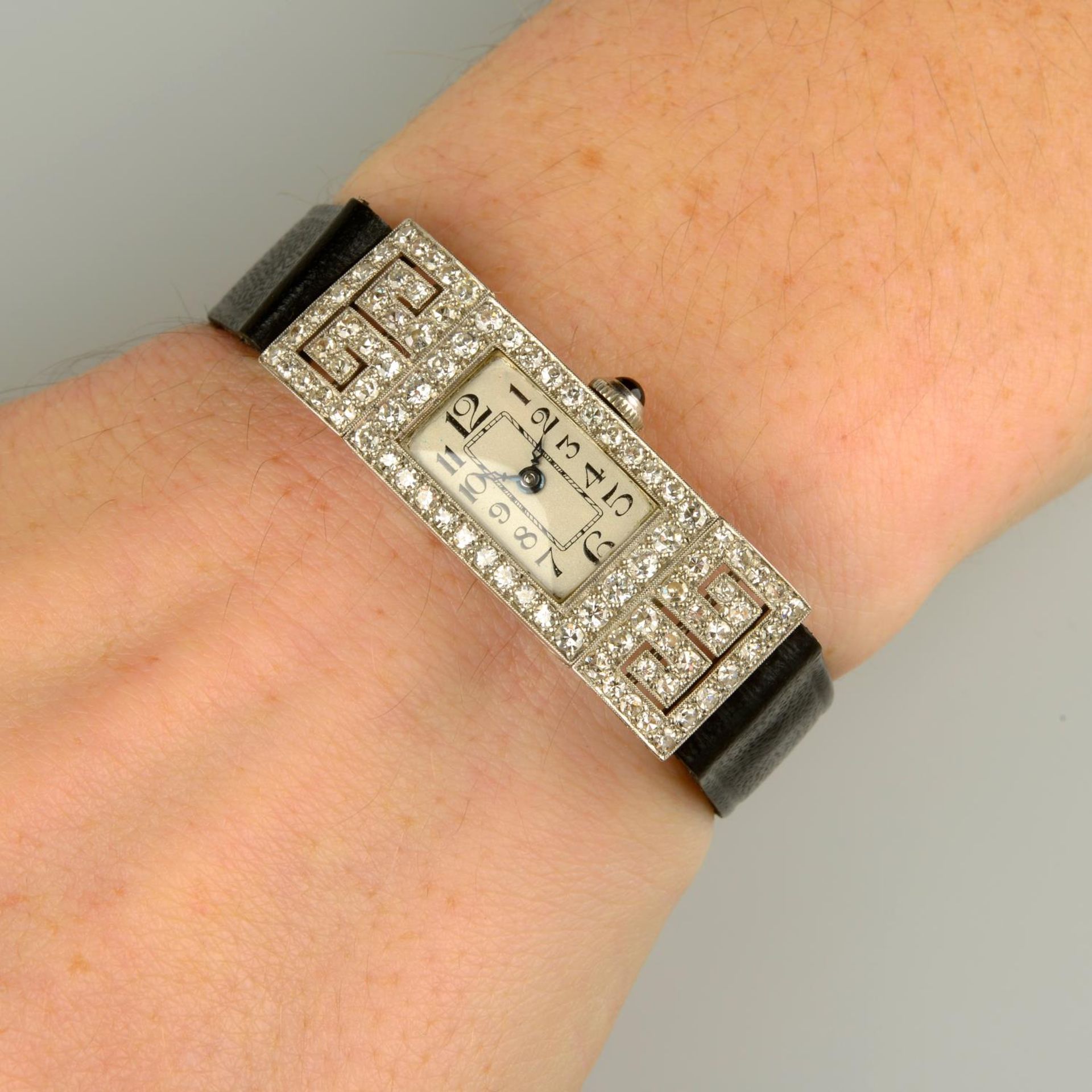 An Art Deco platinum single-cut diamond cocktail watch,