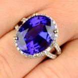 An 18ct gold tanzanite and diamond dress ring.