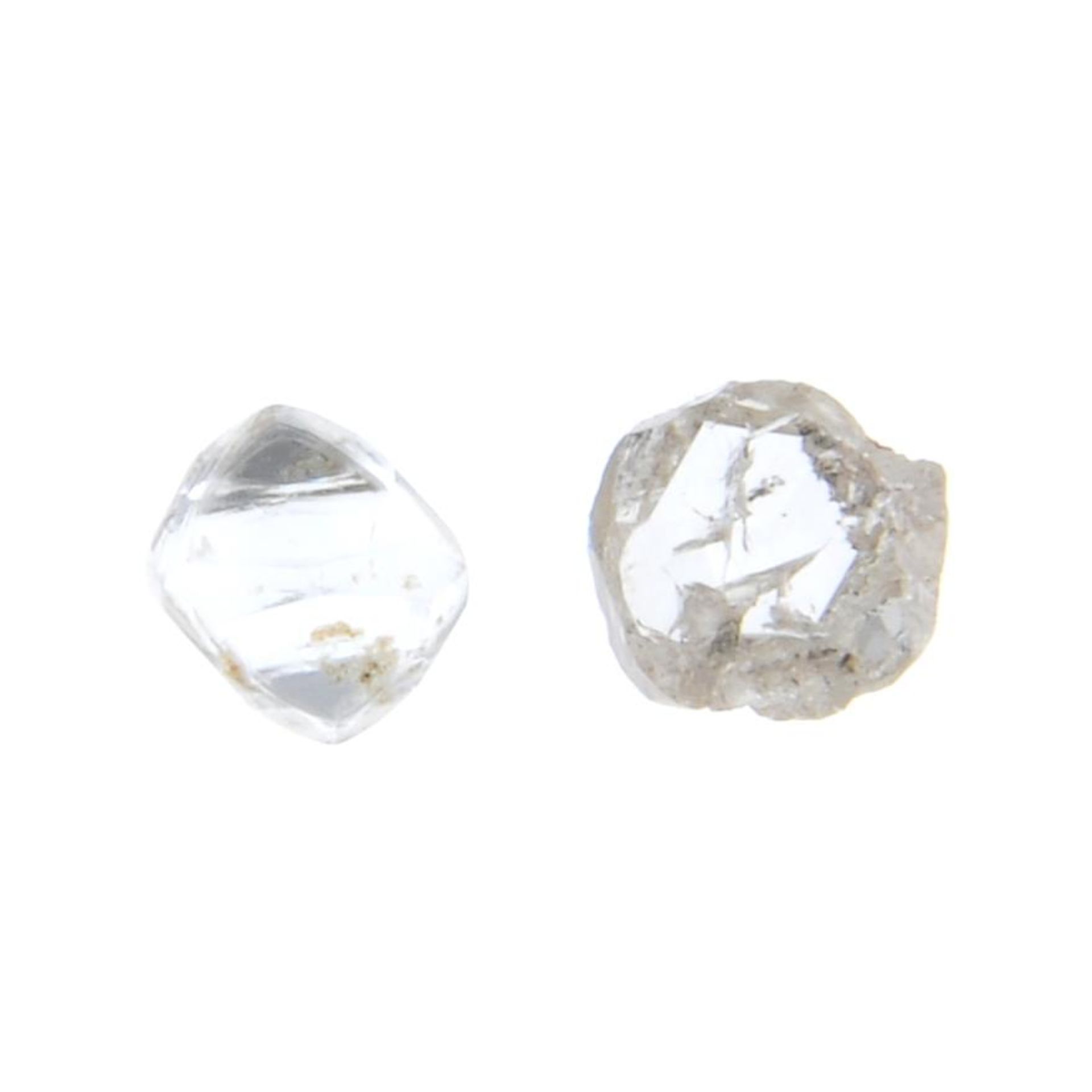 Two loose diamond crystals,