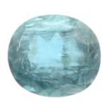 An oval shape grandidierite weighing 2.68ct measuring 9.5 by 8.5 by 5.5mm.