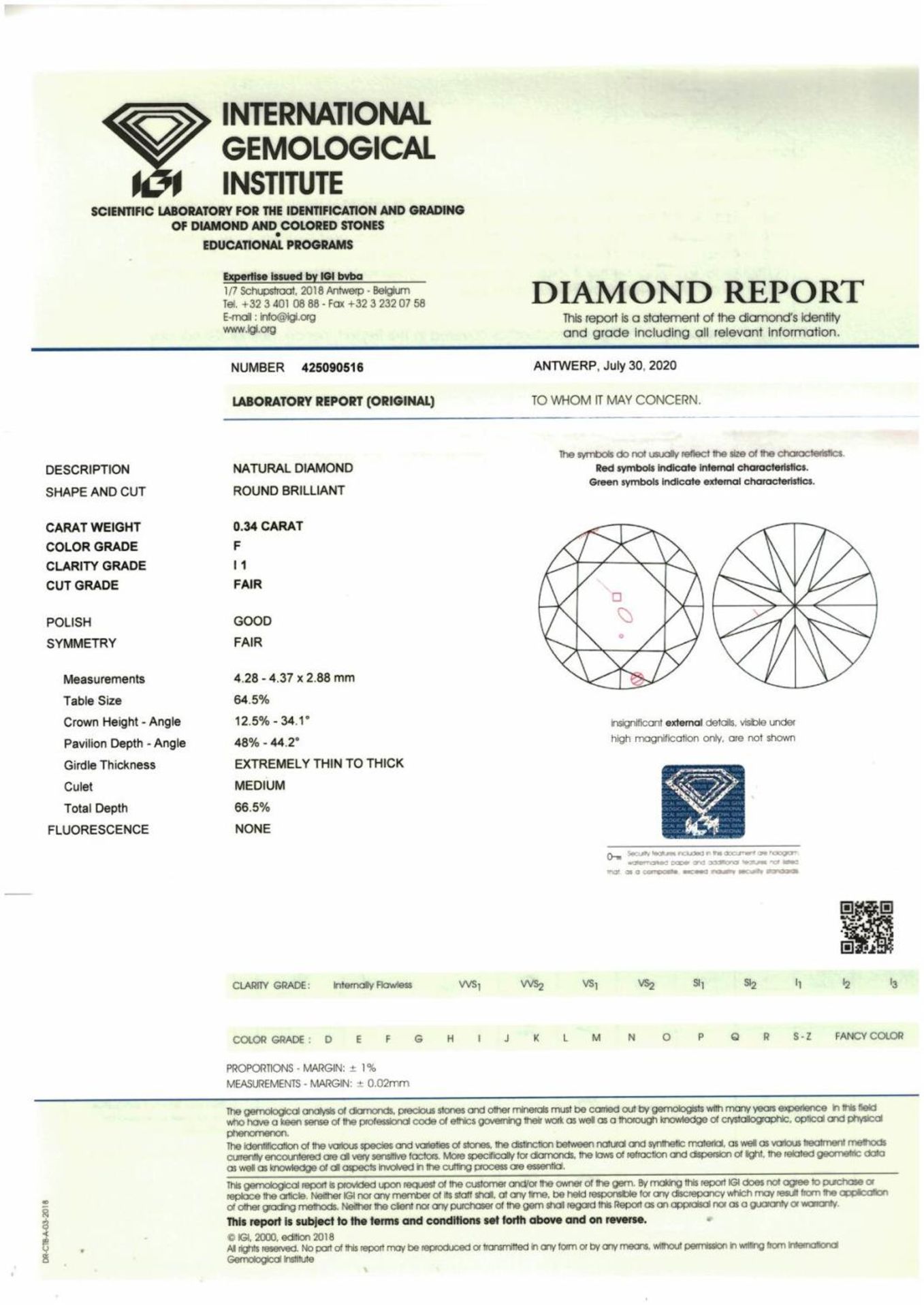 A brilliant-cut diamond. - Image 3 of 3