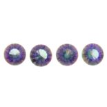 Four circular shape mystic topaz.