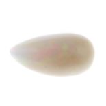 A pear shape opal cabochon weighing 6.96ct and measuring 19.3 by 10.9 by 7.2mm.
