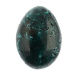An oval shape dioptase weighing 36.16ct.
