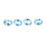 A selection of oval-shape blue topaz.