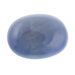 An oval shape blue star sapphire weighing 28.37ct measuring 21 by 15.75 by 7.62mm.