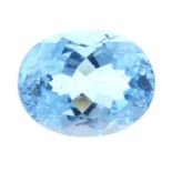 An oval shape blue topaz weighing 17.44ct.