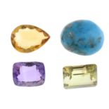 A selection of mixed gemstones, total weight 126gms.