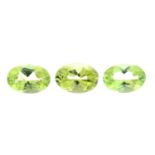 A small selection of oval-shape peridot.