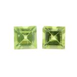 Eight square shape peridots.