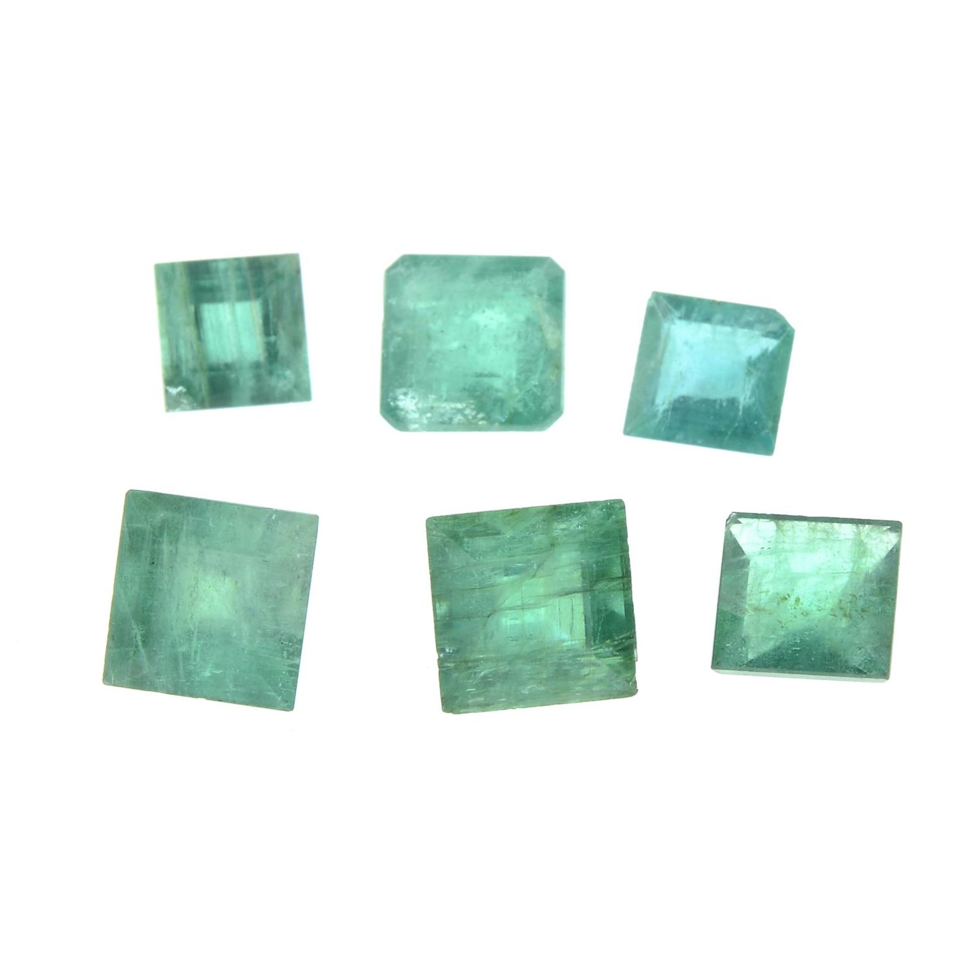Six square-shape emeralds. - Image 2 of 2