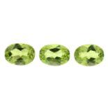 A small selection of oval-shape peridot.