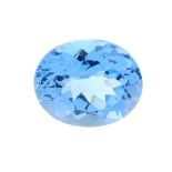 An oval-shape blue topaz, weighing 16.23cts.