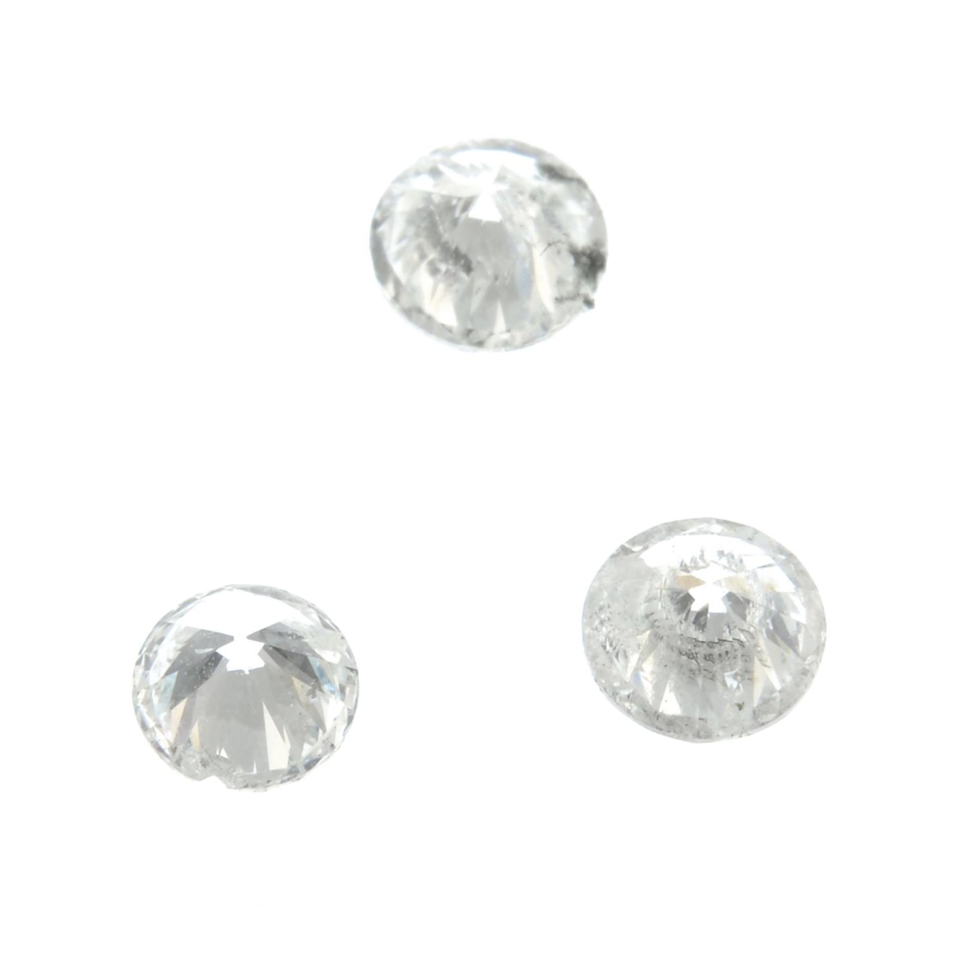 Three brilliant cut diamonds, 0.17, 0.16, 0.13cts. - Image 2 of 2