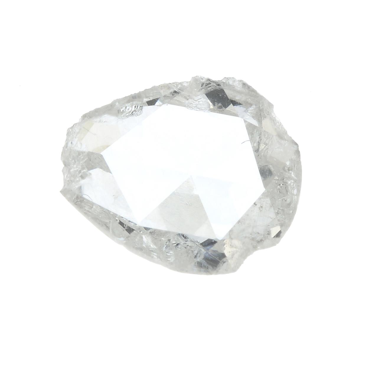 A 0.44ct rose cut diamond.