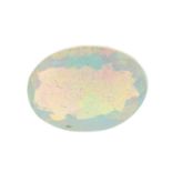 An oval shape opal weighing 2.54ct measuring 11.3 by 8.1 by 6mm.