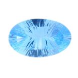 An oval shape blue topaz weighing 47.03ct.