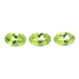 A small selection of oval-shape peridot.