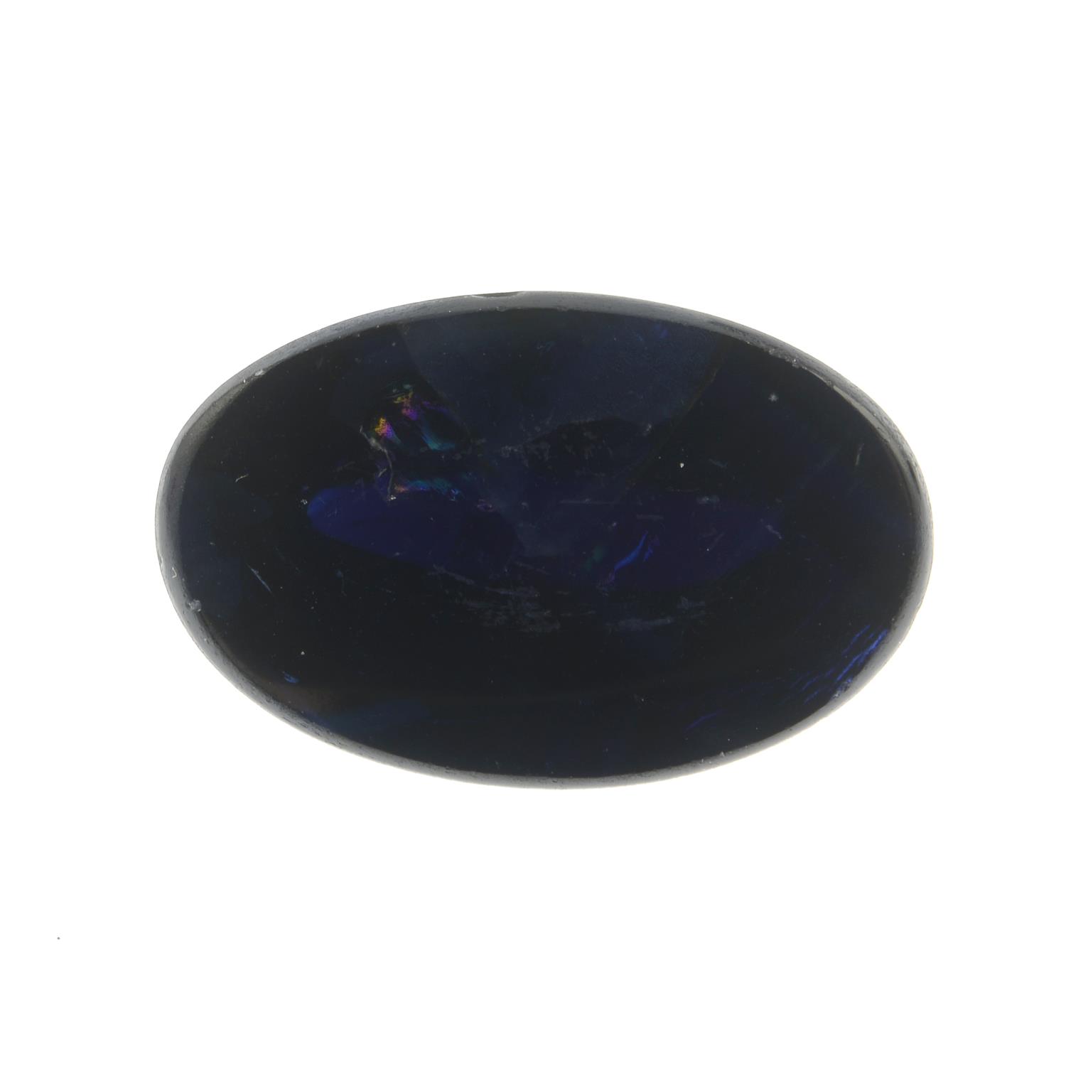 An oval shape blue sapphire cabochon weighing 15.17ct. - Image 2 of 2