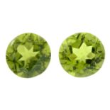 Two circular-shape peridot.