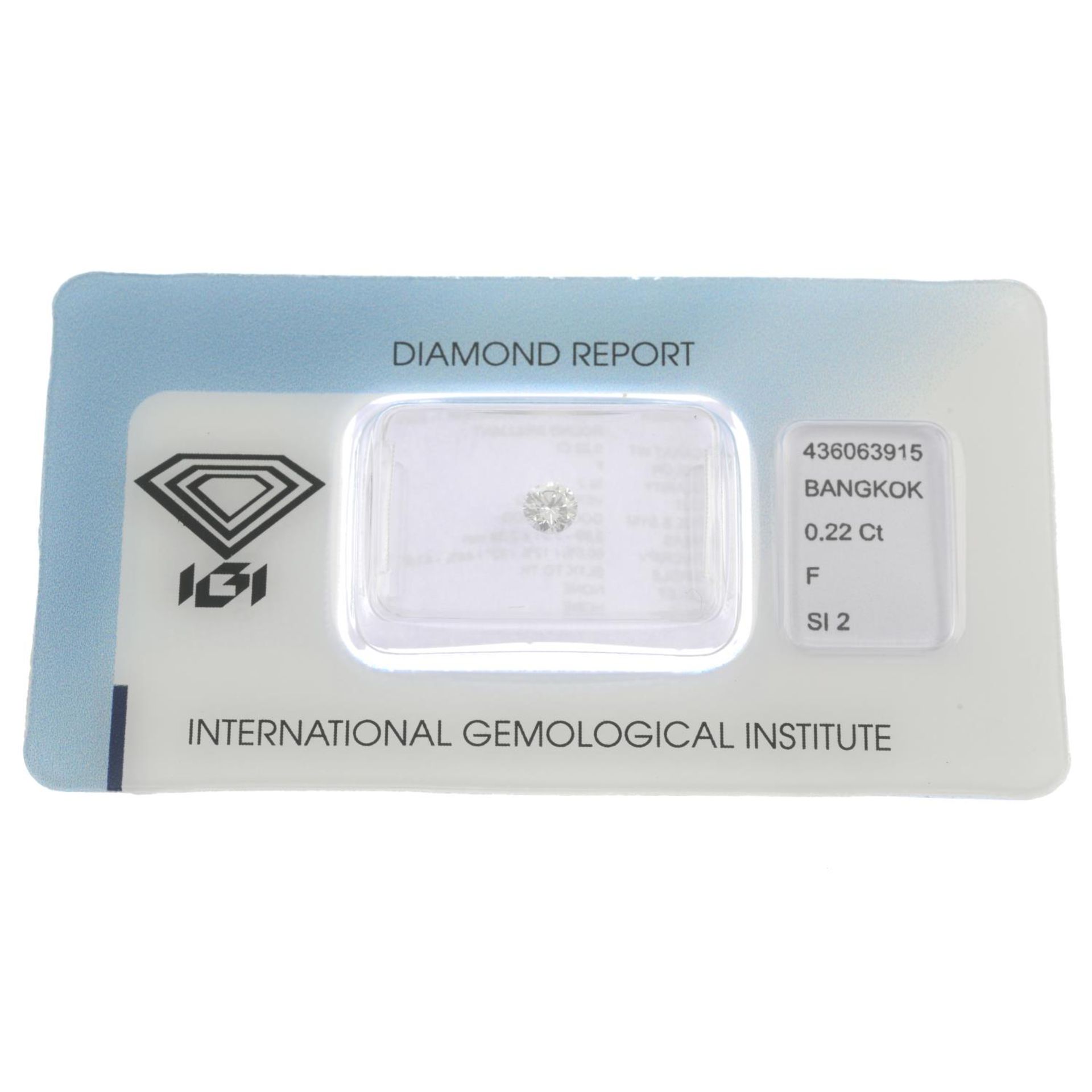 A brilliant cut diamond weighing 0.22ct.