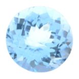 A circular-shape blue topaz.