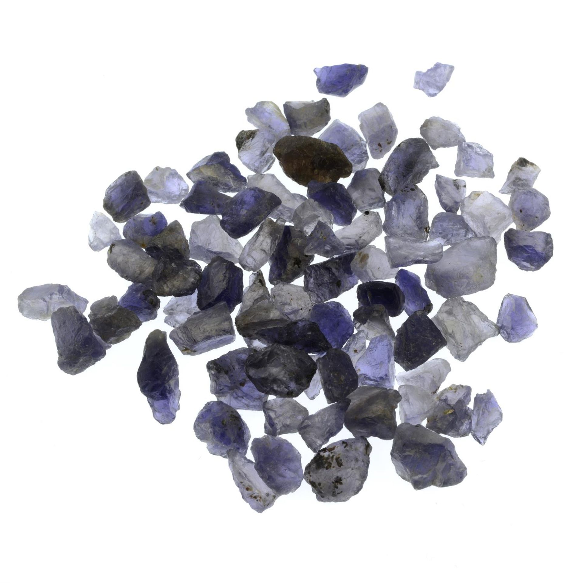 A small selection of rough iolite crystals. - Image 2 of 2