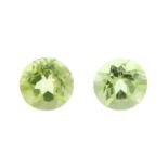 Small selection of circular shape peridots.