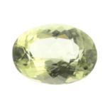 An oval shape brazilianite weighing 2.73ct measuring 10.7 by 8 by 5mm.