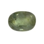 An oval shape green sapphire weighing 5.66ct.