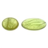 Two vari-size oval shape sphene.