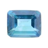 A rectangular shape green topaz weighing 5.44ct measuring 11.1 by 9 by 5.8mm.