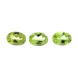 A small selection of oval-shape peridot.