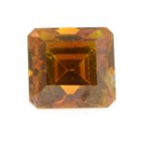 A rectangular shape sphalerite weighing 4.10ct measuring 8.3 by 7.8 by 6.2mm.