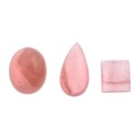 Selection of vari-shape rhodochrosite cabochons weighing 43.25ct PLEASE NOTE THIS LOT WILL