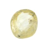An oval shape yellow sapphire weighing 2.82ct within IGL seal.Measuring8.17 by 6.98 by
