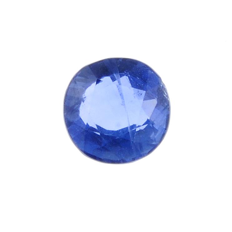 A circular shape blue sapphire weighing 1.56ct measuring 6.85 by 7 by 3.52mm.