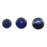 Two circular-shape sapphires.