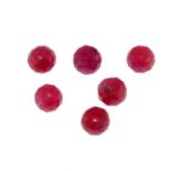 Selection of ruby beads weighing 60.88ct measuring approximately 45.4 by 3mm.