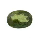 An oval shape green sapphire weighing 4.64ct.